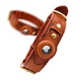 Adjustable Anti Lost Dog Leather Collar With Air Tag Cover Buckle Durable Not Easy to Bite Leather Pet Collar Custom Logo