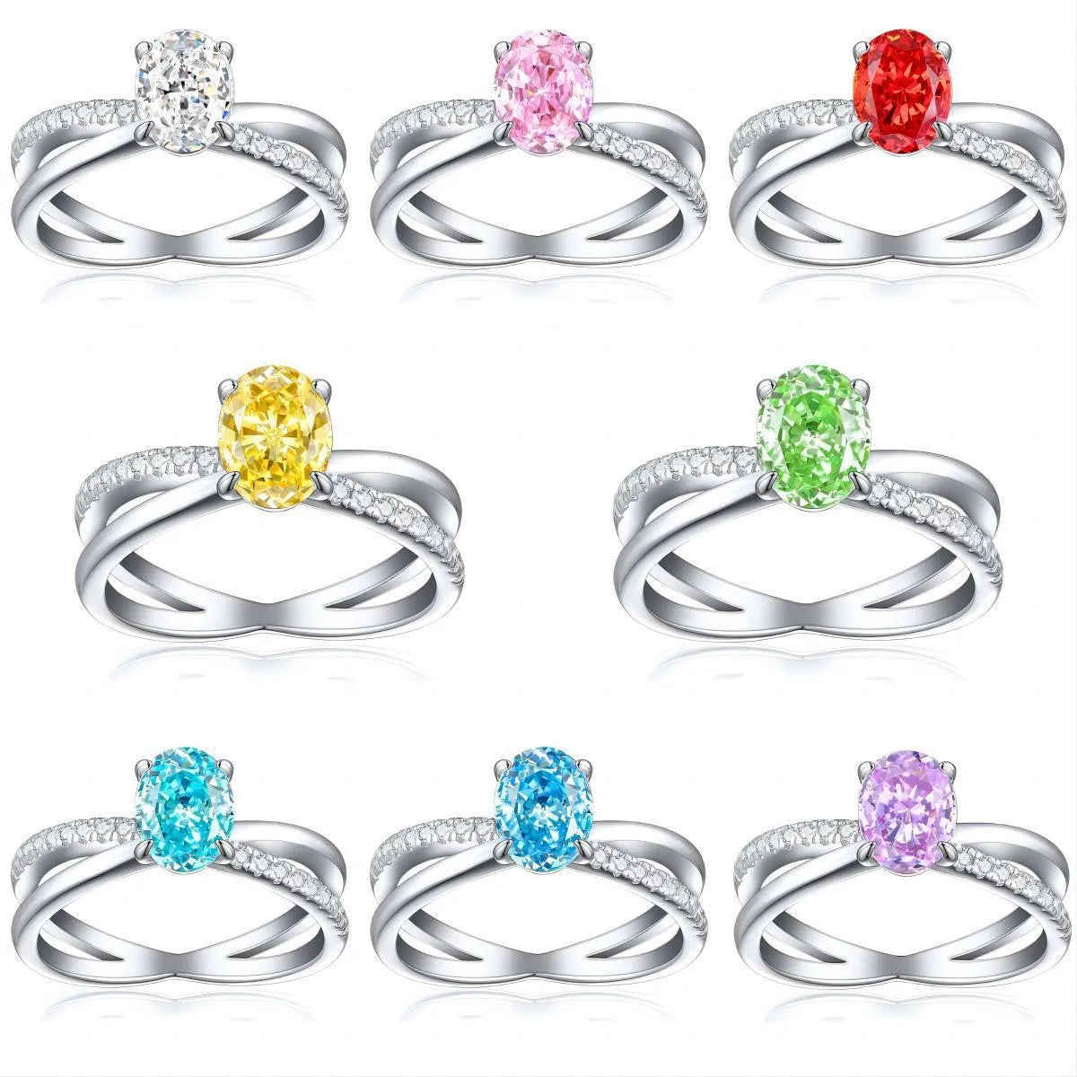 New Design S925 Silver Diamond Eternity Bands Women Ring Anillo De Bodas Engagement Promise Bridal Women Rings Fashion Jewelry