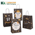 KAKA Black Customized Kraft Paper Gift Bags for Congratulations Happy Graduation Party Offset Printing Lamination Shopping Bags