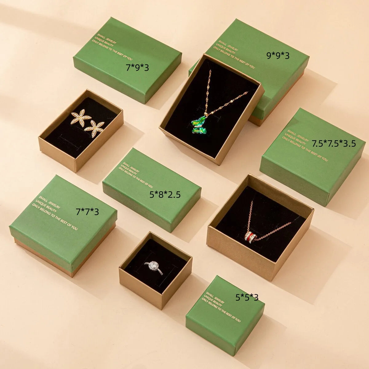 Handmade Customizable Cardboard Paper Jewelry Boxes Wholesale Portable Lid Base Packaging for Rings Necklaces Earrings Bracelets