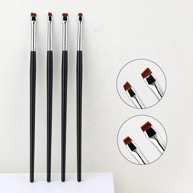 Wholesale Thin Straight Private Label logo Fine Flat and Angled Rose Gold Eyebrow Tint Lamination Makeup Brush