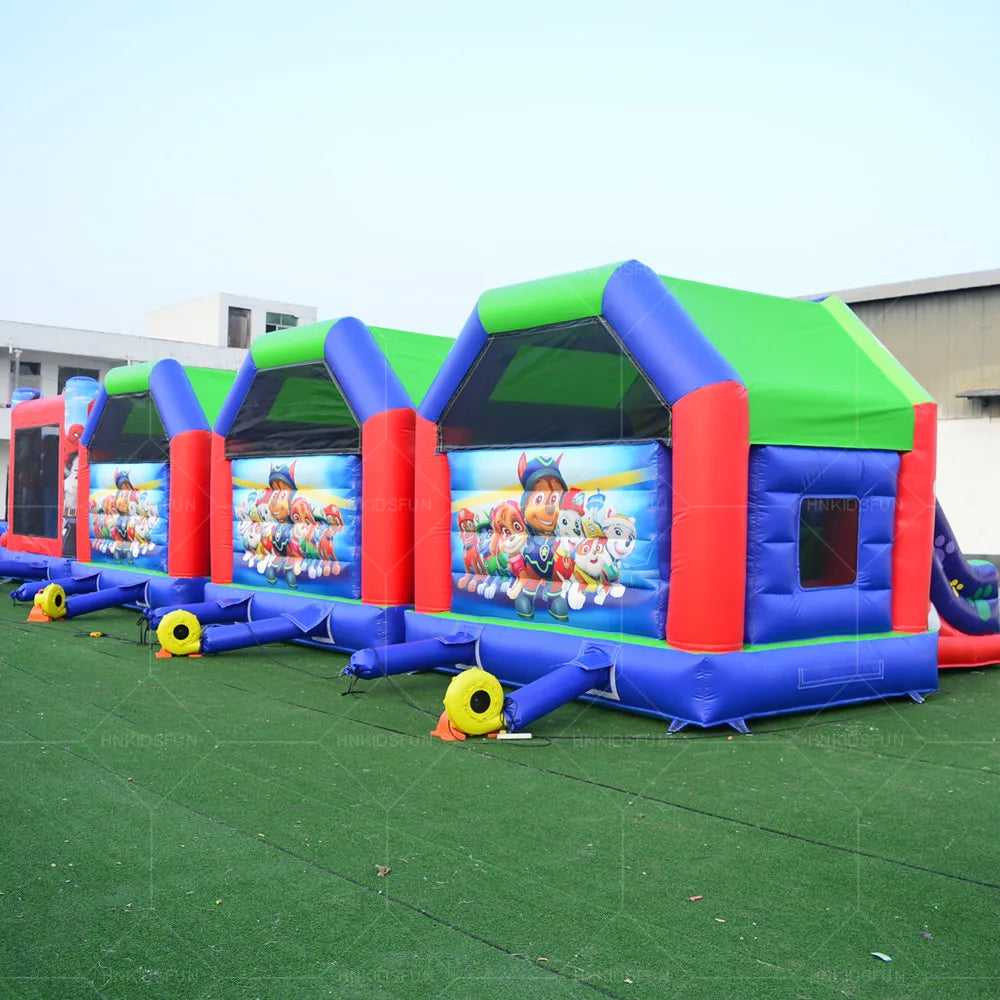 New Design Paw Dog Inflatables Bounce Castle Bouncy Jumping Bouncer Cartoon Kids Inflatable Combo Bouncer with Slide