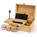 Premium Large Bamboo Storage Box with Modern Design Combination Lock Removable Tray for Jewelry Locking Storage