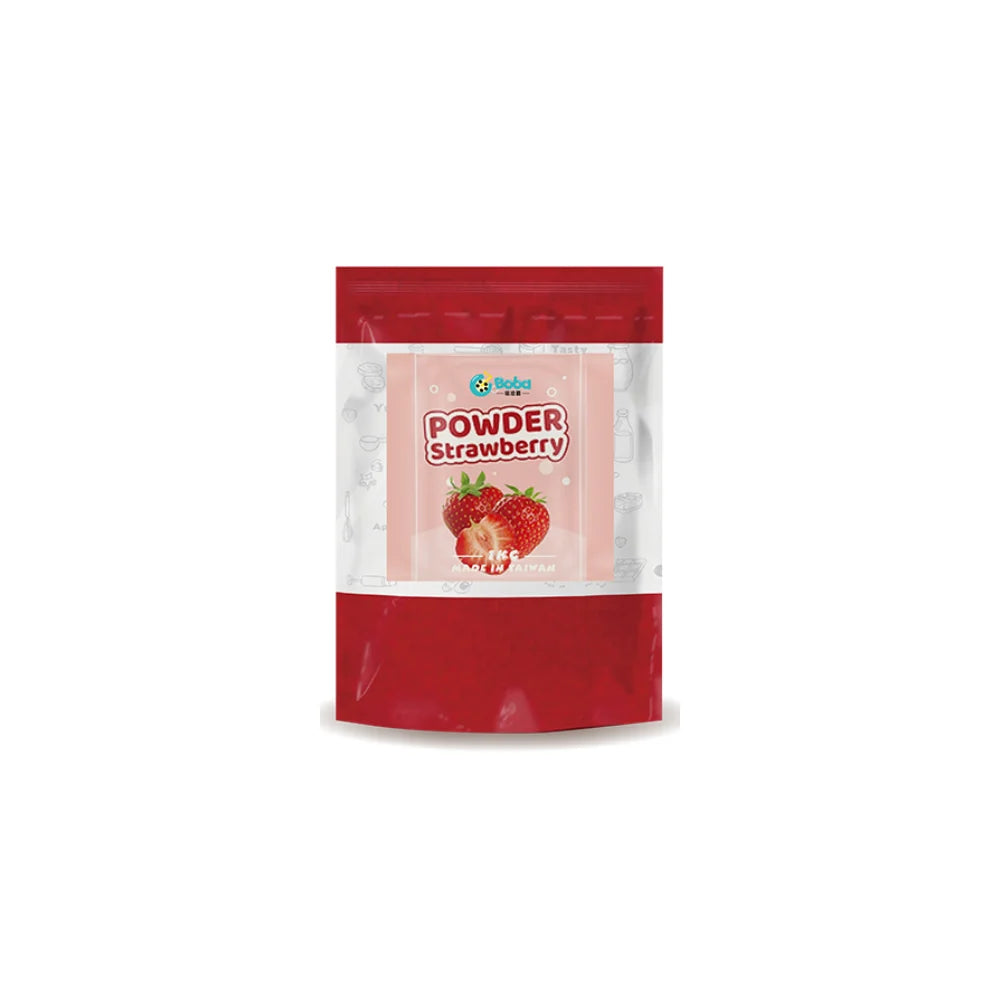 KEIFU 1kg Strawberry 3in1 Milk Tea Powder Flavor HALAL/HACCP/ISO 22000 Certified 18 Months Shelf Bag Taiwan Bubble Tea ODM/OEM