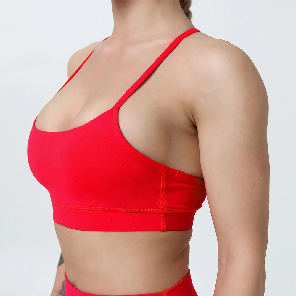 Custom Impact Fitness Quick Dry Yoga Bra Elastic Band Y Back Neon Sports Bra