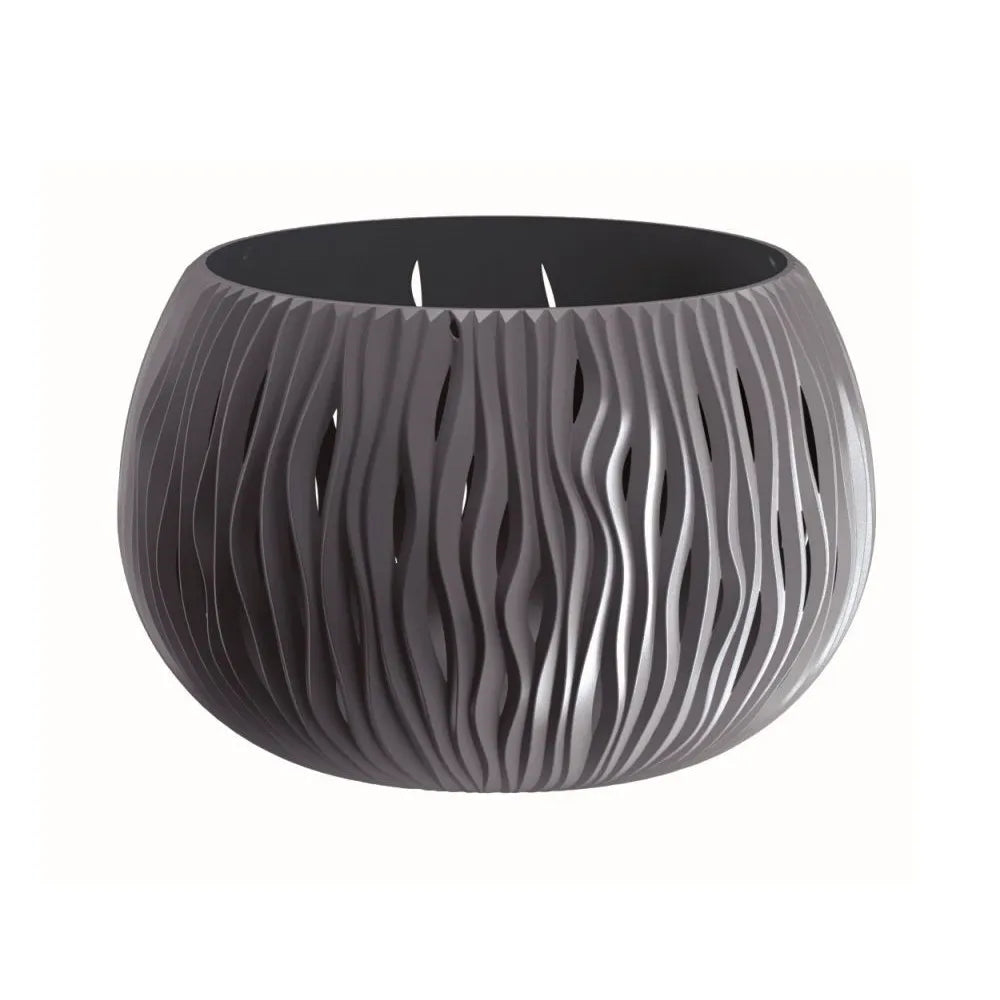 Prosperplast BOWL SANDY plastic bowl WITH reservoir in Anthracite color 21.8 (height) x 37 (width) x 37 (depth) cms