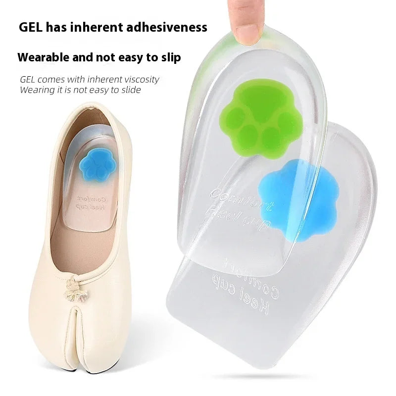 Melenlt New Silicone Gel Heel Cups Pads for Heel Pain Relief Plantar Fasciitis & Achilles Tendonitis Shoe Inserts