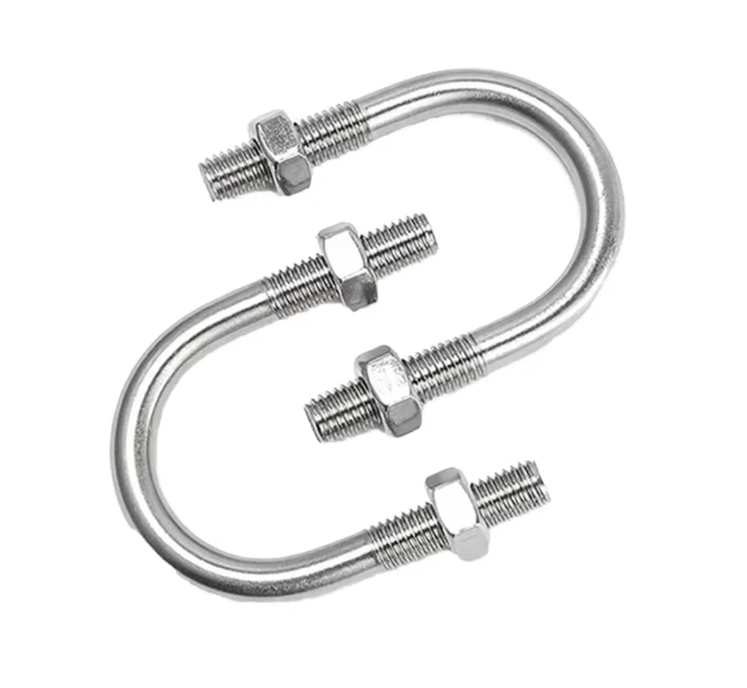 Factory Direct Sale M6-M12 316 Stainless Steel U-Shaped Screws Bolts Clips with Plain Finish Grade CLASS 4 2 Nuts Per Bolt MegaBDM
