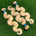 Luxury 613 Cuticle Aligned Raw Virgin Brazilian Hair Bundle Double Drawn 613 Blonde Body Wave Curly Hair Bundles Extension