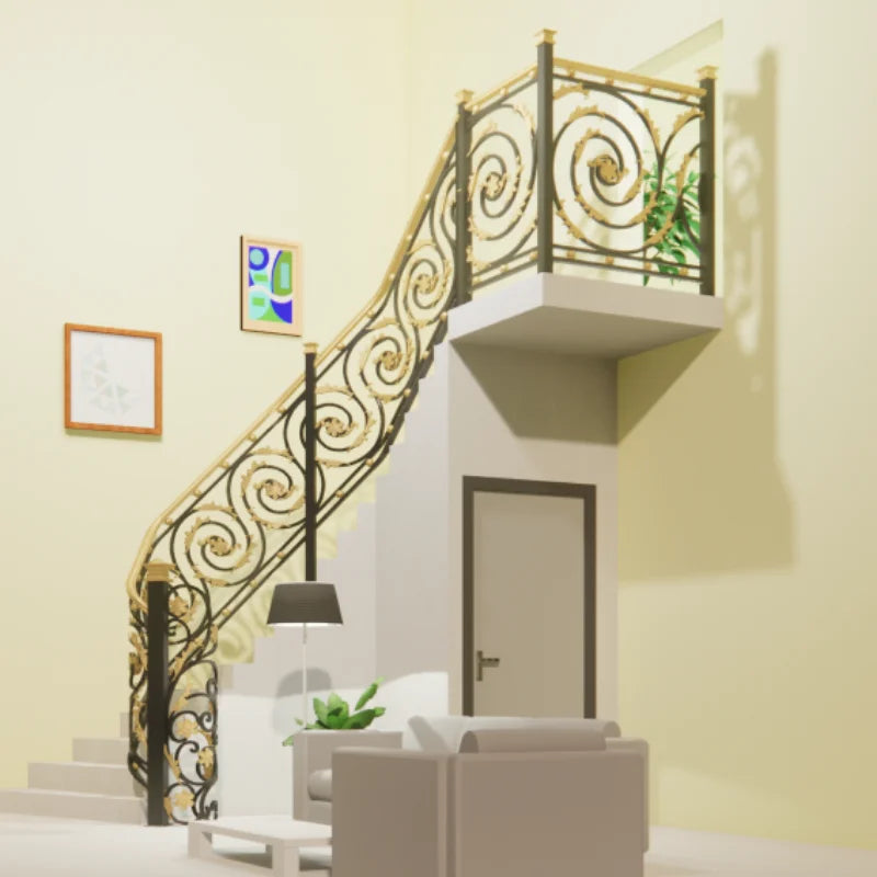 Upgrade Your Home with Modern Wrought Iron Stair Railings for Floating and Spiral Stairs