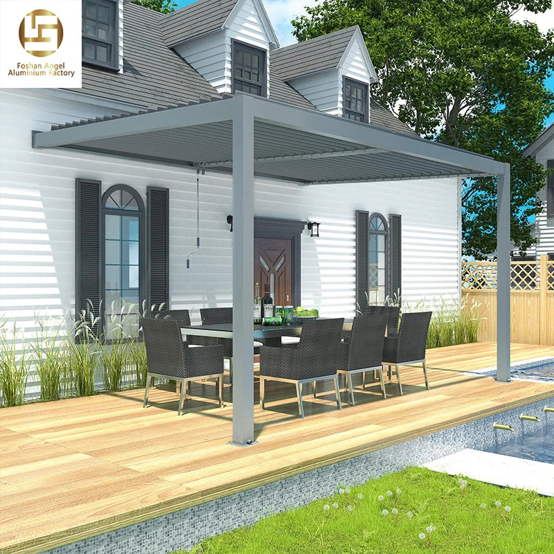 High Quality Aluminum Motorized Bioclimate Pergola Eco-Friendly All-Season Balcony Garden Use Customizable Size Wedding Party