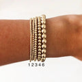 Wholesale Lucky 14k Gold Filled Brass  Beaded Stackable Bracelets Beaded Stretch Bracelet Minimalist
