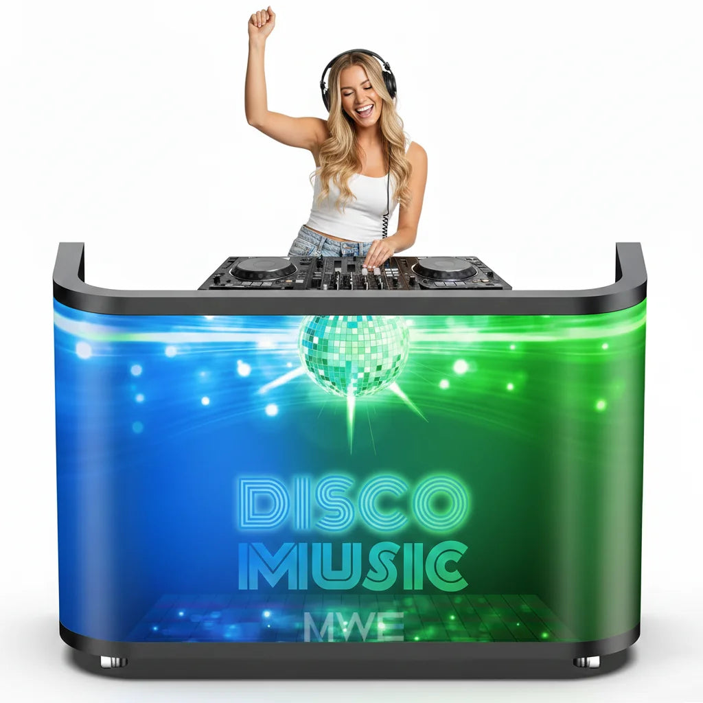 MWE High-Brightness LED P2.5 Flexible Screen DJ Booth App Control for Nightclubs Live Events Corporate Functions Rentals