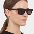 Custom Logo 2025 Vintage Rivets Sun Glasses UV400 Black Small Square Sunglasses for Men Women