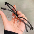 2025 Fashion Black Semi Rimless Eyeglasses Square Blue Light Blocking Computer Glasses Frames  Men Women