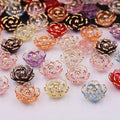 17.6mm Acrylic Rose Beads Baroque Style Romantic Transparent Peony Beads for Jewelry Making Valentine's Day Gift