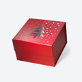 A5 Square Deep Red Christmas Tree Silver Hot Stamping Magnetic Gift Box Luxury Retail Packaging Custom Cardboard Present Boxes MegaBDM