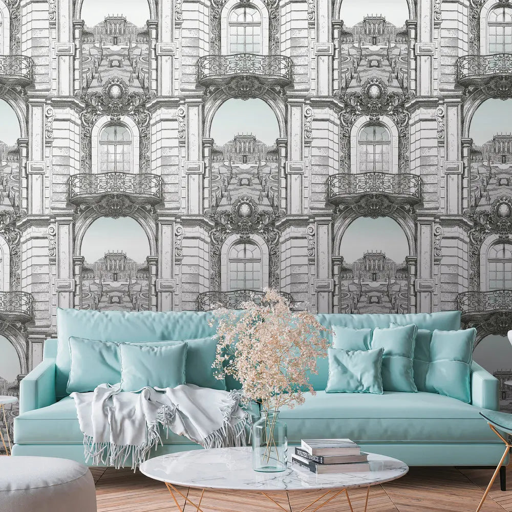 Made Germany Photo Wallpaper Murals White Black Grey Non Woven Vinyl Wall Mural for Bedroom Hospital Mall Sound-Absorbing