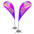 Colorful Print Teardrop Advertising Flying Banner Wind Beach Flags