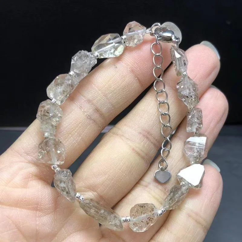 Wholesale Natural Herkimer Diamond Polished High Quality Feng Shui Crystal Bracelet Bangle Energy Stone Gift