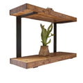 Modern L-Shaped Wall Shelf Bracket Console Double Wooden Floating Shelves with Elegant Brackets