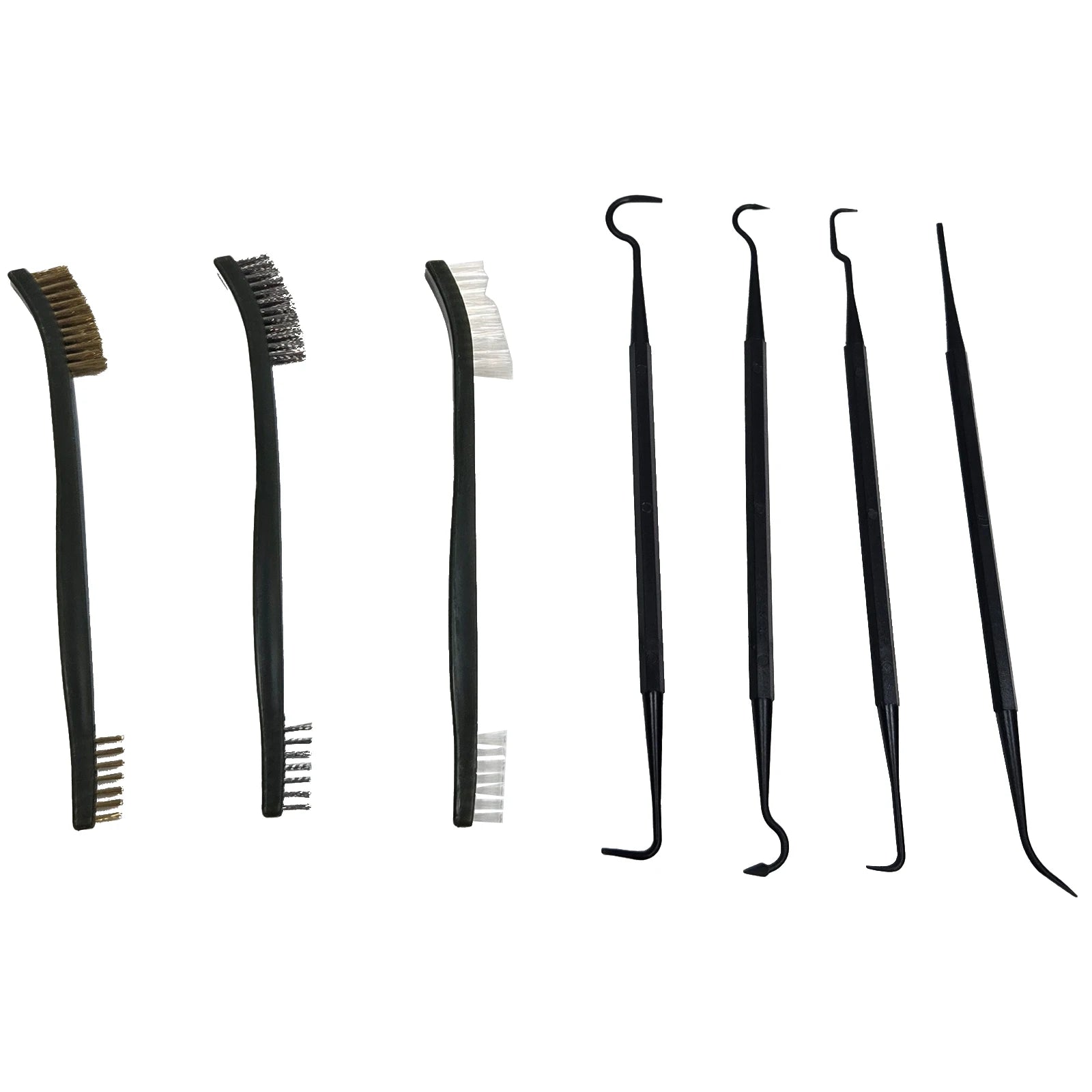 Steel Nylon Double Ended Brass Steel Nylon 7Piece Polymer Gun Brush Pick Tool Kit