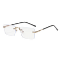 8269 Square Frameless Clear Lens Sunglasses Metal Anti Blue Light Rimless Glasses for Women and Men UV Protection Eyeglasses