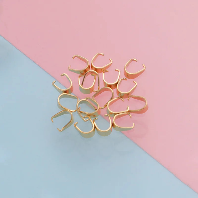 3*7mm Stainless Steel Seed Buckle Clasp Hook Pendant Pinch Bail Clasps Necklace Hooks Clips Connector for Jewelry Making Finding