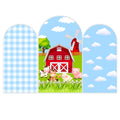 Blue Farm Arch Backdrop Cover Stand Custom Baby Shower Cover Decoration Background Fabric for Festival Party Event