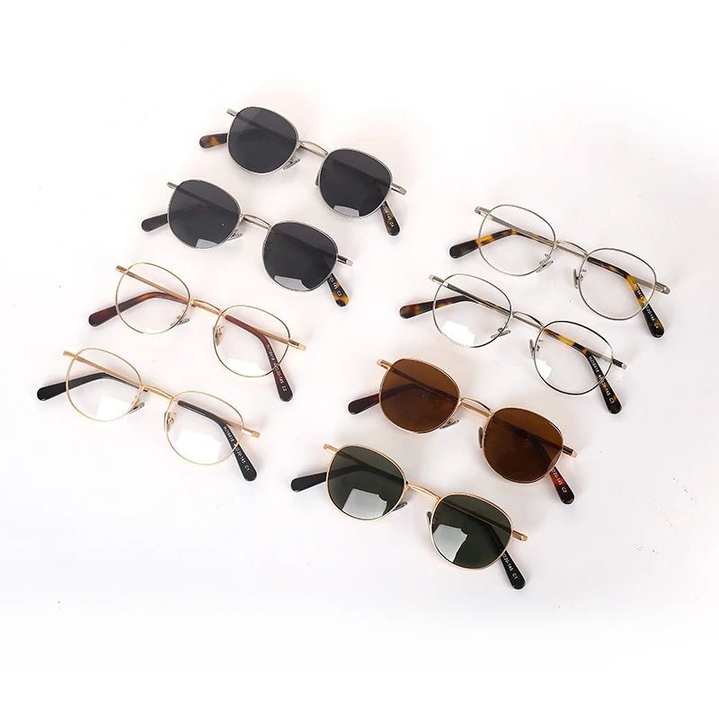Vintage Metal Classic Optical Eyeglasses for Reading Glasses Diamond Face Shape Unisex Spectacle Frames OEM Brand Model HJ16418