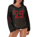 Black Mesh Knit Jersey Pullover Men's Sheer Loose Long Sleeve Summer Top 100% Cotton Anti-UV Breathable