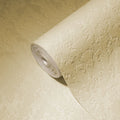 Made in Germany Luxury Wallpaper Rolls with Velvet Flock Damask Beige Non Woven Premium Fabric Wallpaper Decor - 1005 x 052 m