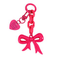 Internet celebrity ins Dongdaemun temperament heart keychain acrylic bow phone pendant girl bag hanging ornament