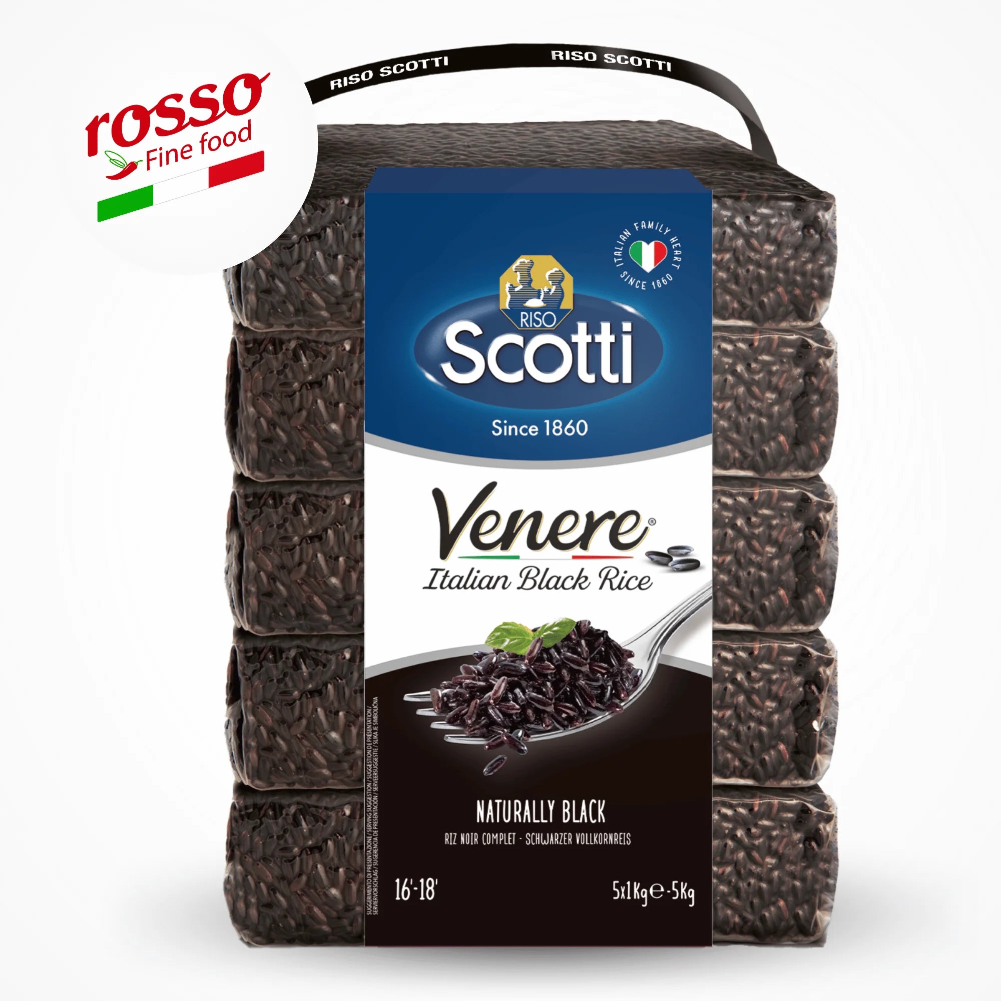 High Quality Fresh Venere Whole Black Rice Long-Grain Soft Texture Superior Food Grade 5X1Kg Made in Italy