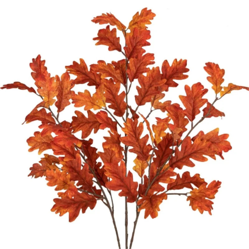 Artificial Fall Stems Plants Fall Oak Leaves Sprays Branch Long Autumn Leaf Stem for Vase Filler Centerpiece Wedding Table Decor