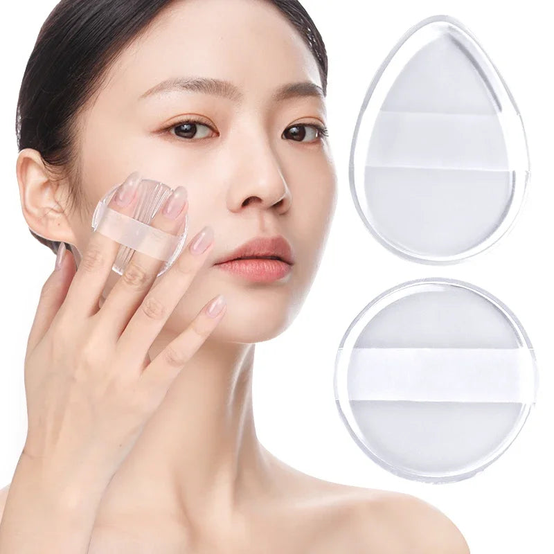 Silicone Makeup Puff Clear Gel Foundation & BB Cream Applicator Non-Absorbent Beauty Blender for Primer Smooth Finish Tool