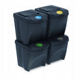 Set of 4 KEDEN SORTIBOX waste bins recycling bin anthracite volume 4x25L