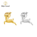 Titanium Internal Thread Deer Stud Earring 16G Helix Stud Tragus Cartilage Labret Monroe Piercing Jewelry for Christmas Gifts