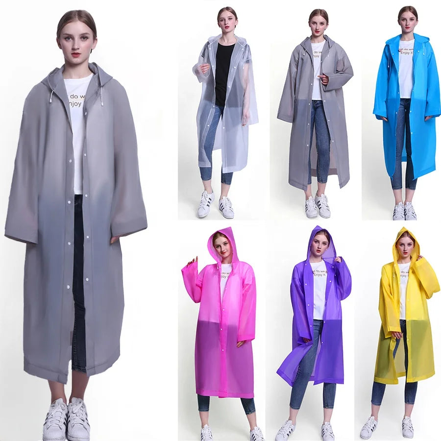 OEM Multicolor Portable Raincoat Jacket Waterproof Eva Reusable Rain Poncho Raincoat for Women Rain Coats