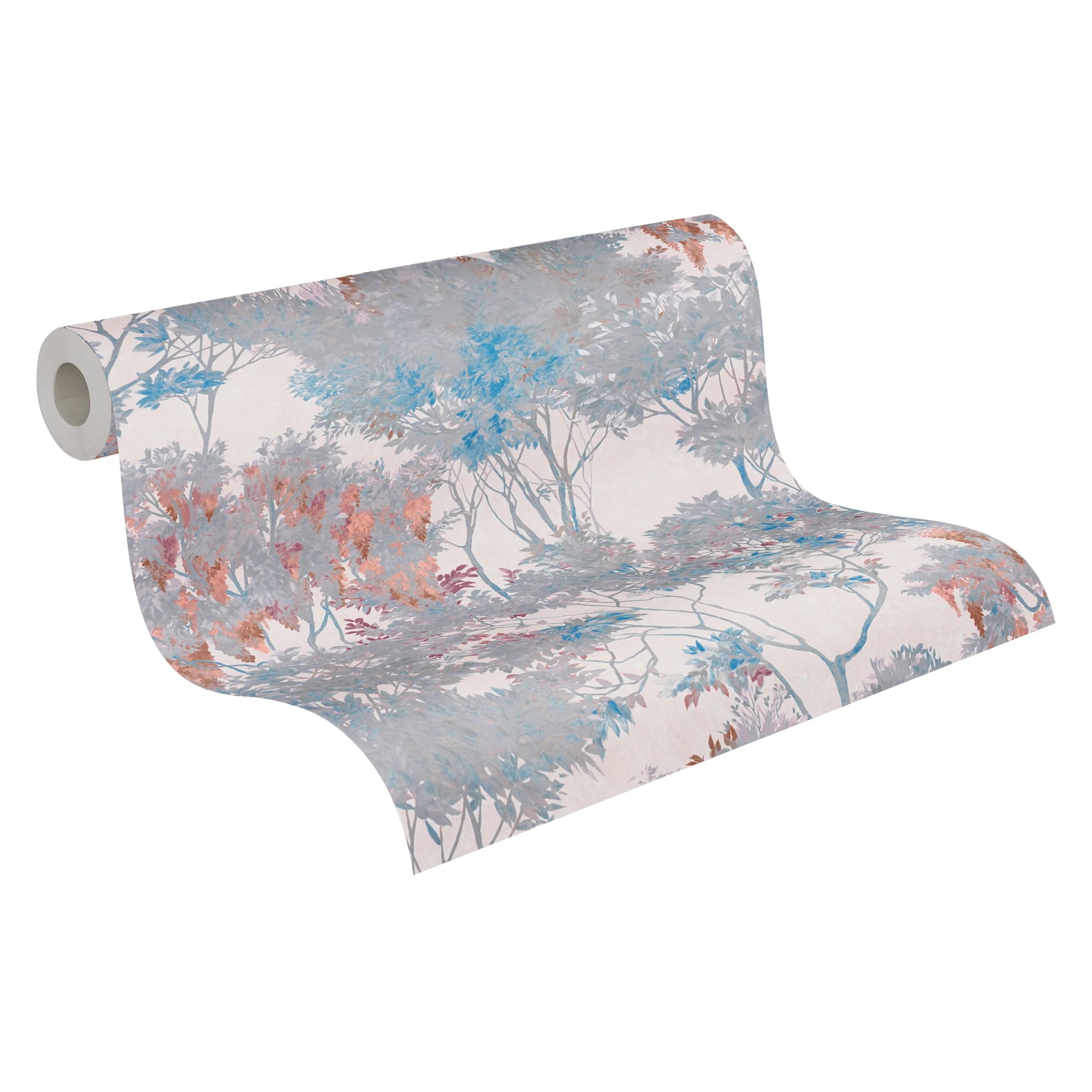 Made in Germany - Luxury Wallpaper rolls Floral Colourful White Grey Blue Non Woven Contract Wallpaper Plants - 1005 x 053 m