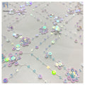 YX246 Fantasy Glitter 3mm 5mm Sequin Plaid Polyester Tulle Fabric Two Tone Color Changing Sequin Embroidered Fabric