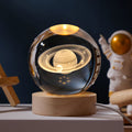 JAIYI Modern 3D Crystal Ball Nightlight 6CM USB Glass Moon Plug-in Warm Light Nightlight Decoration Family Bedroom Birthday Gift