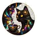 JUXINDA Modern Design Hot Sale Cat Acrylic Stained Glass Suncatcher Prism for Christmas Party Window Hanging Home Decoration