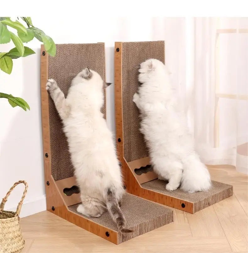 L-Shaped Cat Scratching Board Corrugated Paper Sustainable Material with Climbing and Play Features Bulk Order Price