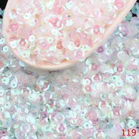 500g Per Bag Wholesale Price 6mm Transparent One Hole Round Pvc Sequins for Slime Filler Nail Decoration