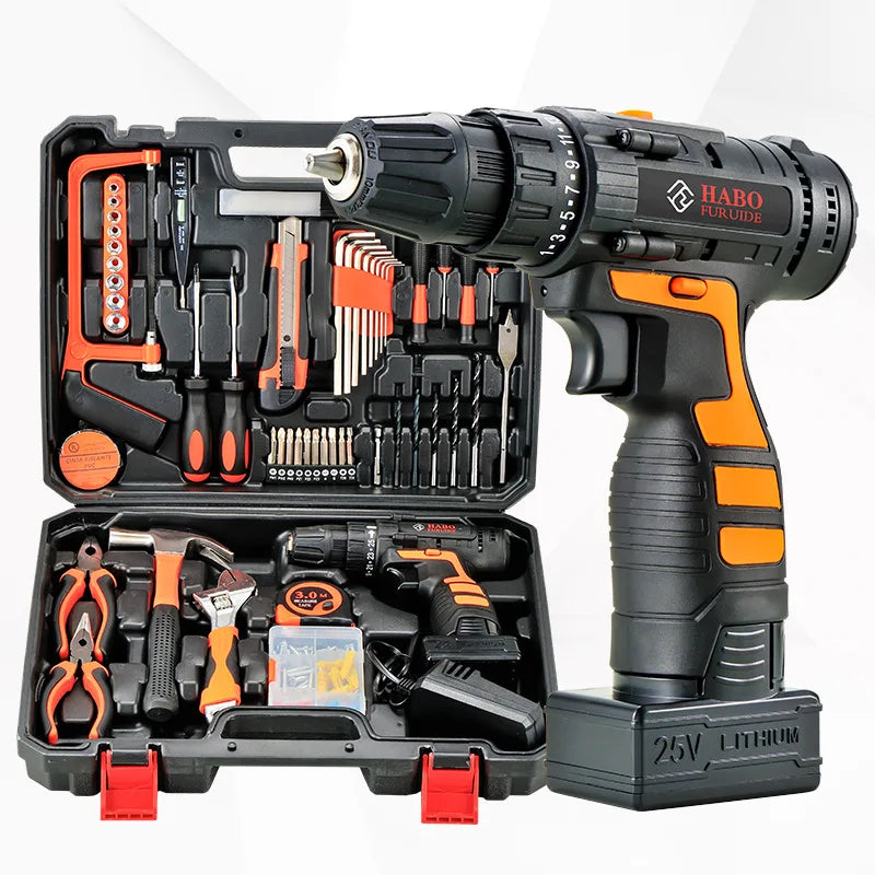 DIY OEM 102-Piece 12V Cordless Drill Multi-Function Electric Screwdriver Set Hard Case 15/Nm Torque 130W for Home/Industrial Use