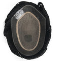 Silk Top Base PU Skin Around Natural Human Hair Hidden Knots Base Men Toupee Hair Piece With Ready for Delivery
