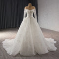 Jancember 241079 Exclusive Long Sleeve Mermaid Wedding Sequins Dresses With Overskirt