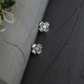 Dazzling Square Cubic Zircon Studs Minimalist Sterling Silver Earrings