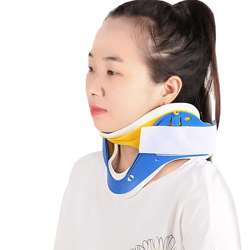 Melenlt Adjustable Neck Brace Support - Plastic Cervical Traction Collar for Alignment Stabilization and Pain Relief